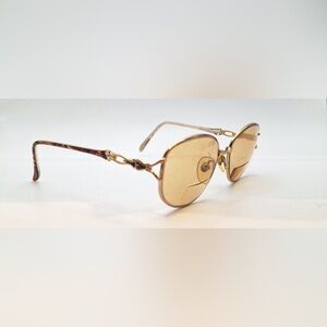 Vintage Silver Dollar Bethany Brown Gold Oval Sunglasses Frames Only